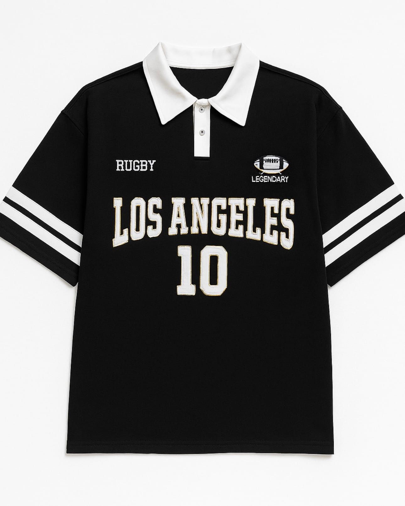 Los Angeles Rugby Polo Shirt – Black gallery.thumbnail 3