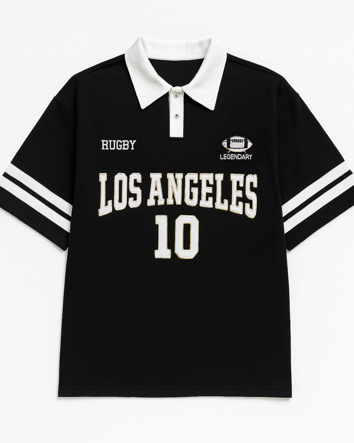 Los Angeles Rugby Polo Shirt – Black 3