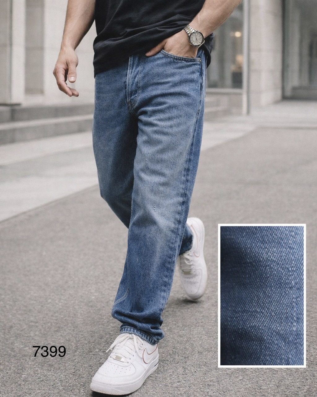 Essential Relaxed Fit Blue Denim Jeans gallery.thumbnail 3