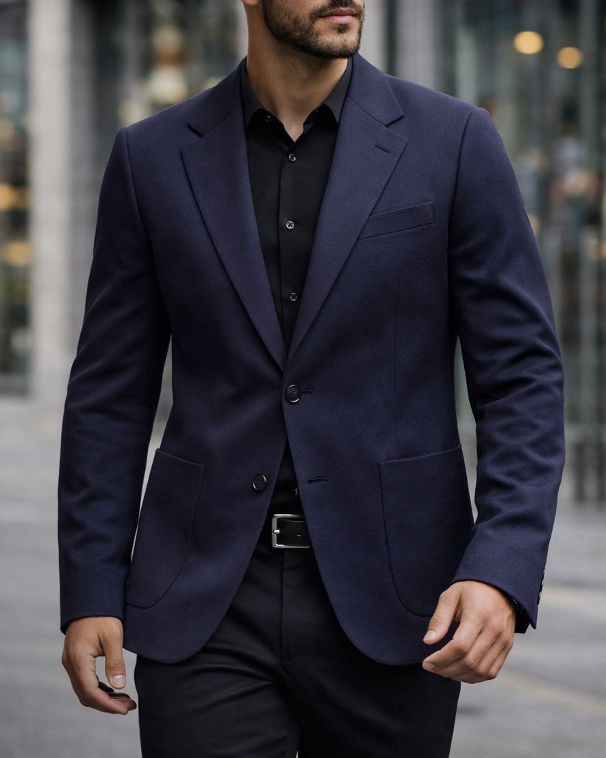 Tailored Minimal Blazer – Navy 1