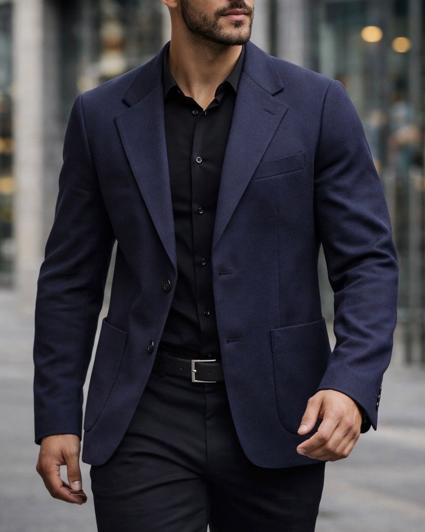 Tailored Minimal Blazer – Navy gallery.thumbnail 4