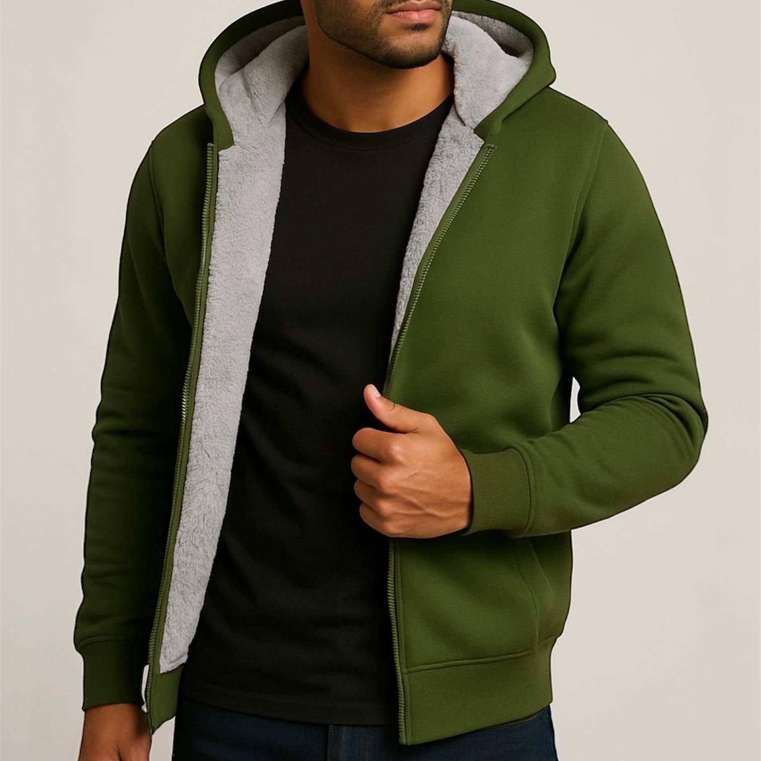 Forest Green Thermal Hoodie gallery.thumbnail 1