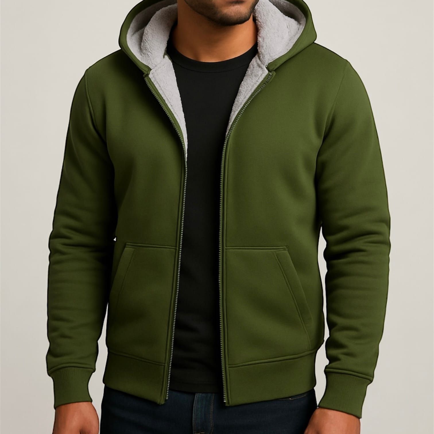 Forest Green Thermal Hoodie gallery.thumbnail 2