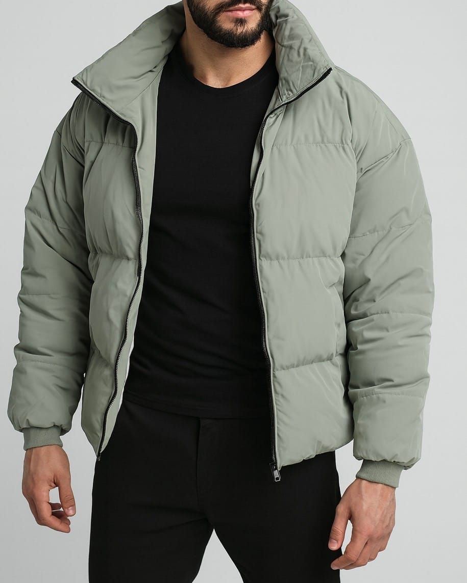 Sage Green Puffer Jacket gallery.thumbnail 2