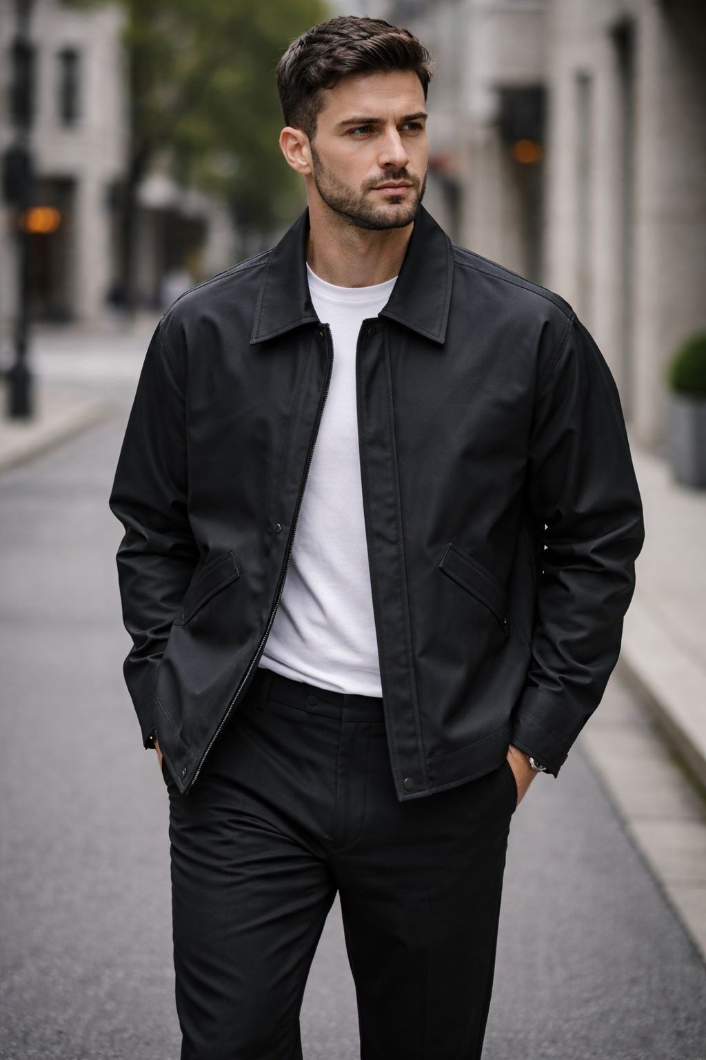 Modern Utility Leather Jacket – Black gallery.thumbnail 3