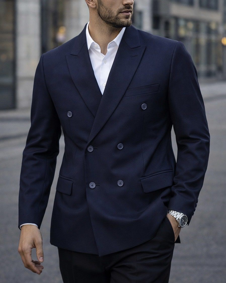 Navy Double-Breasted Blazer 1