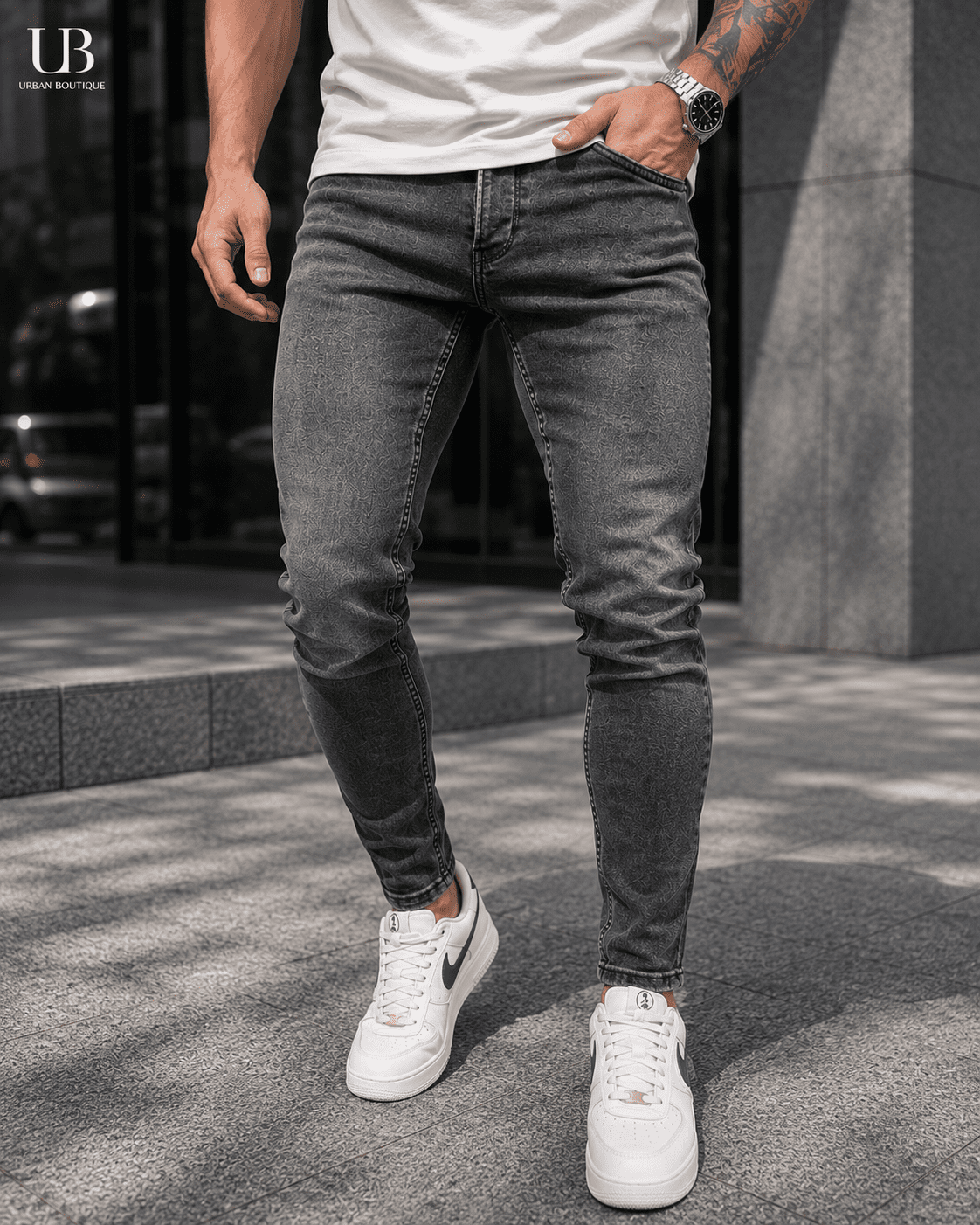 Washed Grey Jeans 1