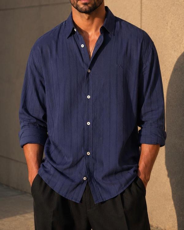 Textured Shirt – Navy