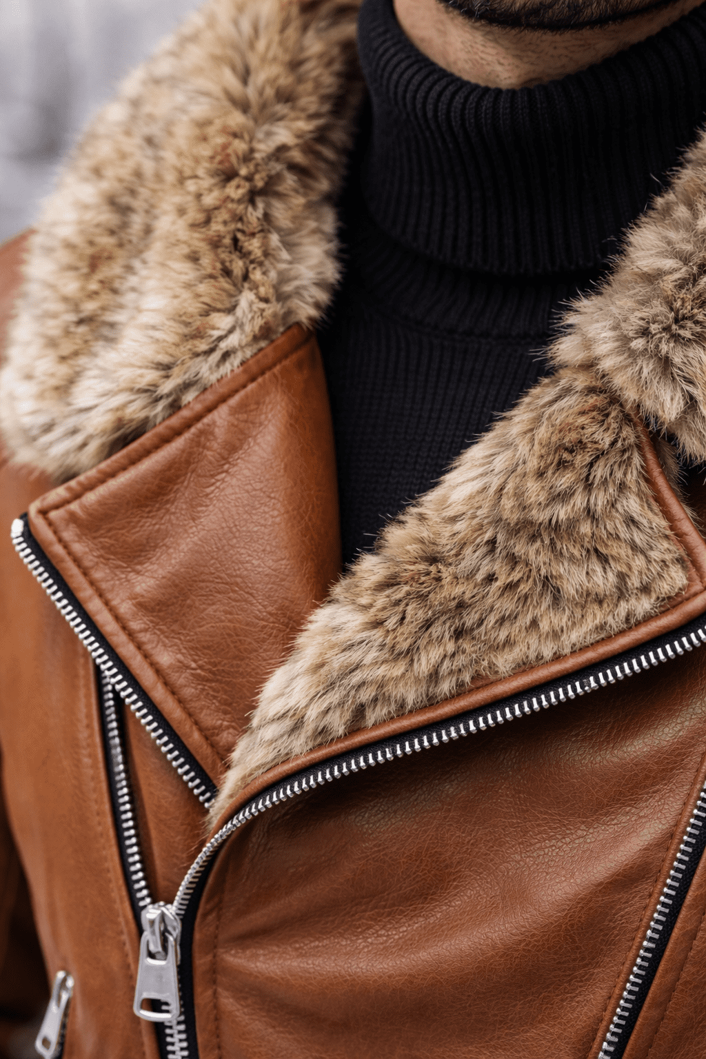 Heritage Luxe Shearling Leather Jacket – Brown gallery.thumbnail 3