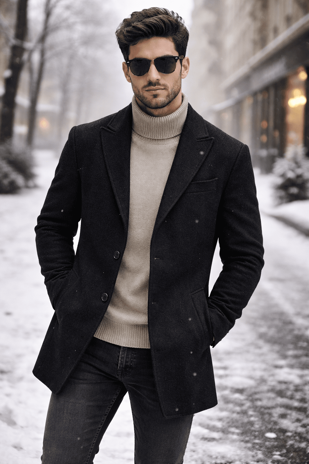 Classic Wool Coat – Black Edition gallery.thumbnail 2