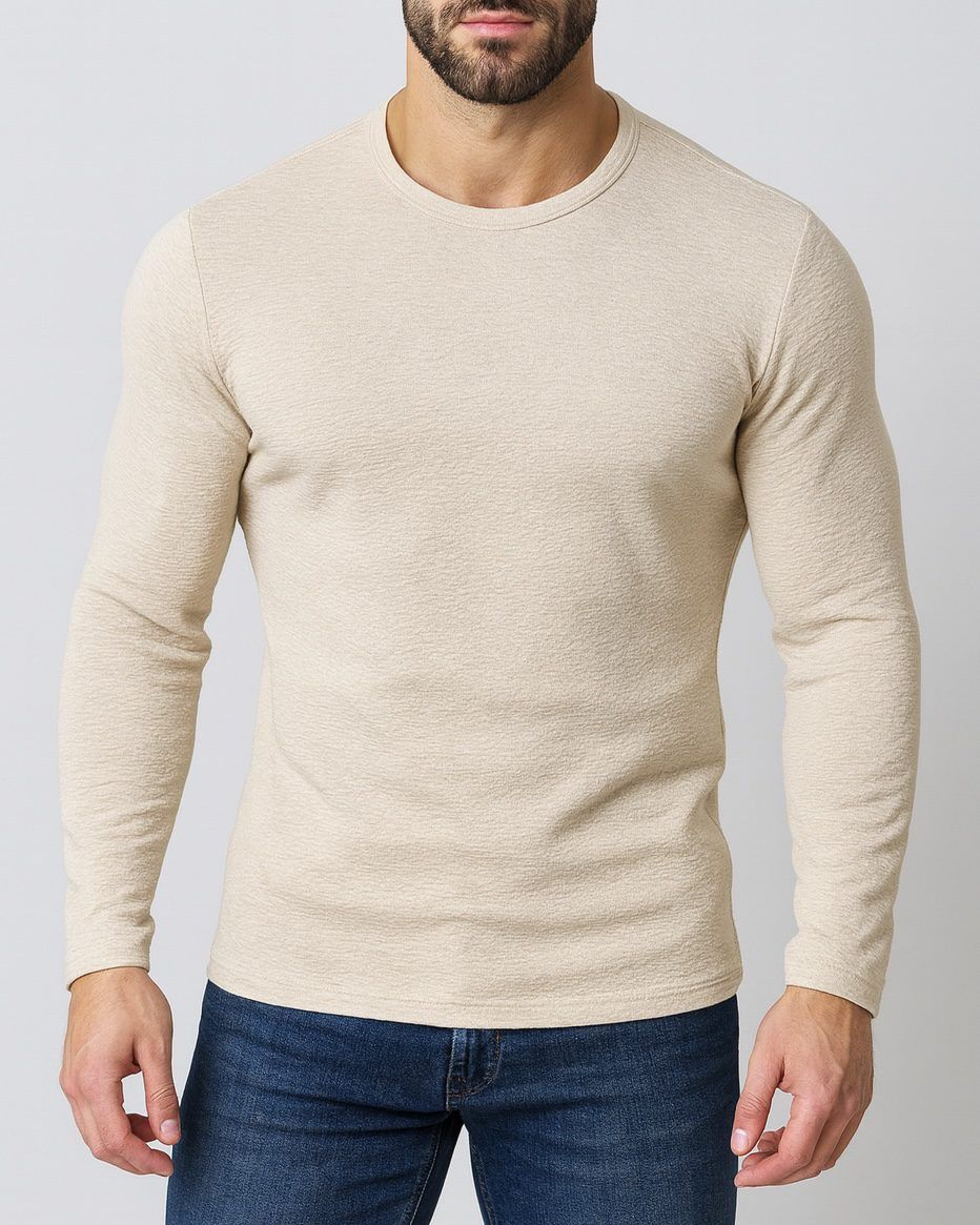 Beige Long Sleeve Tee gallery.thumbnail 1