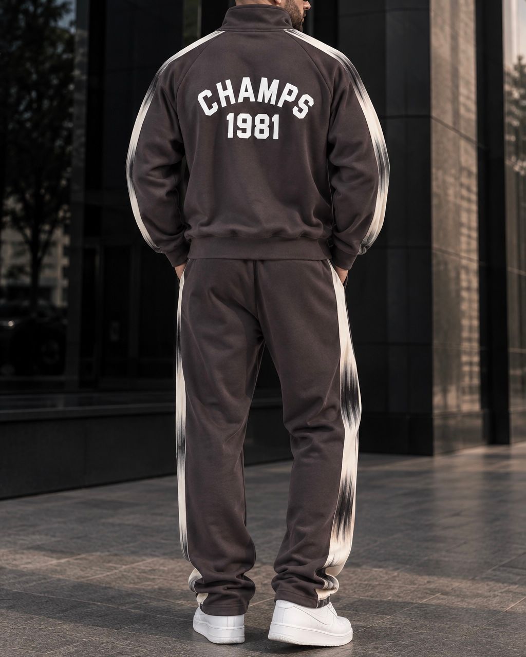 Brown Gradient Stripe Tracksuit Set gallery.thumbnail 2
