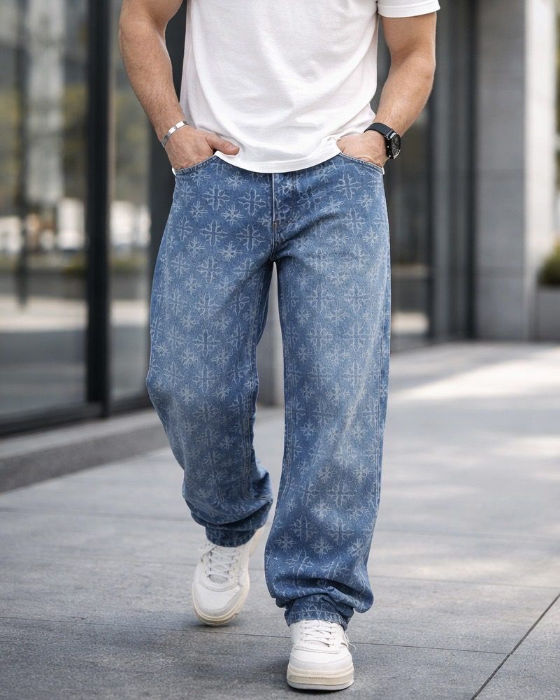 Pattern Denim Jeans – Blue gallery.thumbnail 2