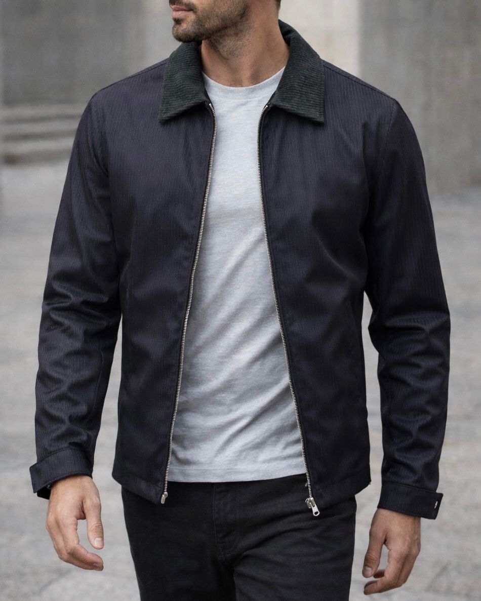 Refined Textured Jacket – Deep Navy gallery.thumbnail 2
