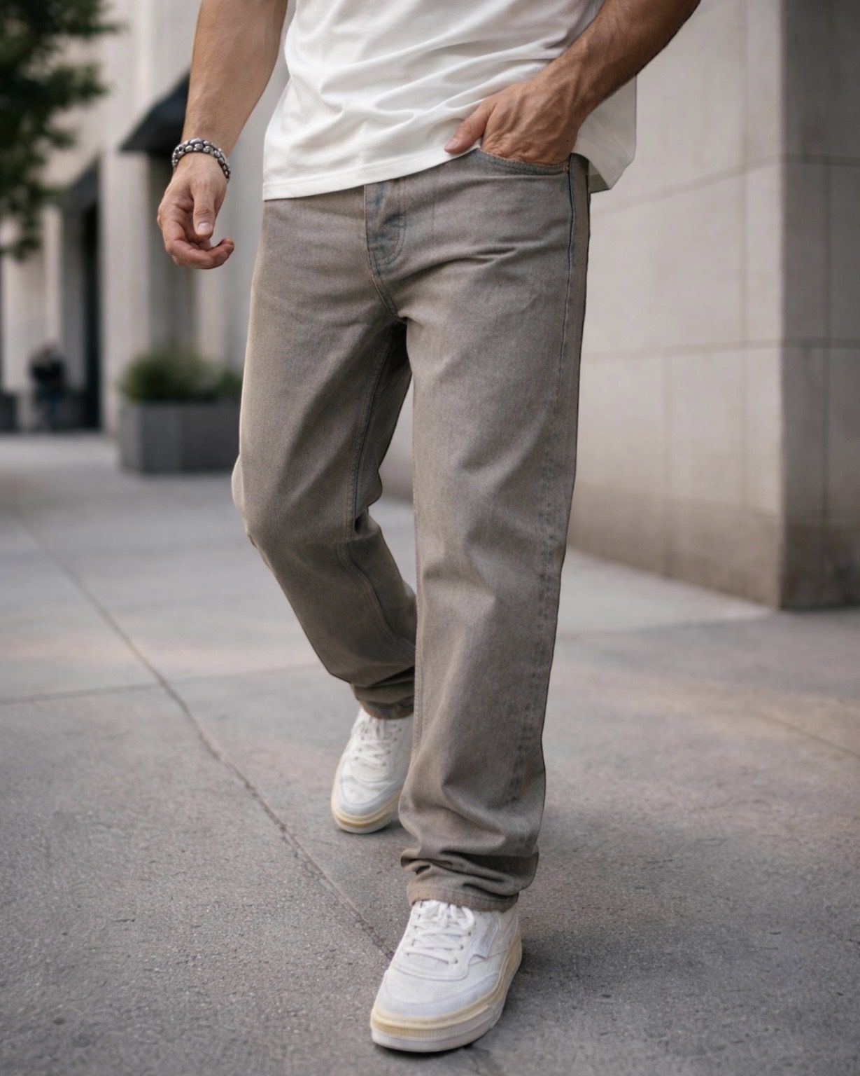 Essential Slim Fit Beige Denim Jeans gallery.thumbnail 2