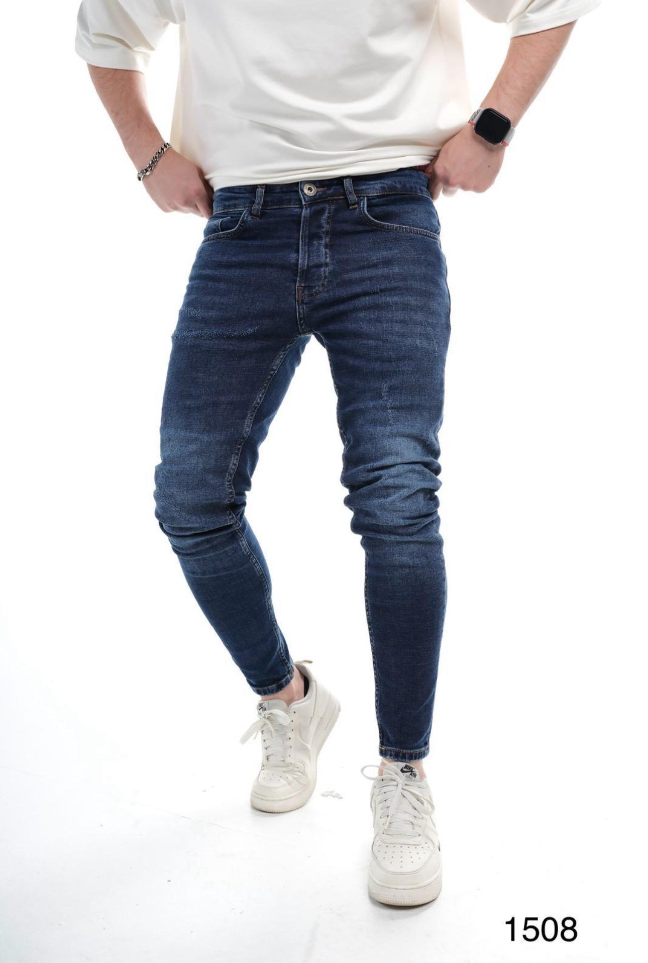 SUPER SKINNY STRETCH JEANS – DEEP BLUE gallery.thumbnail 1