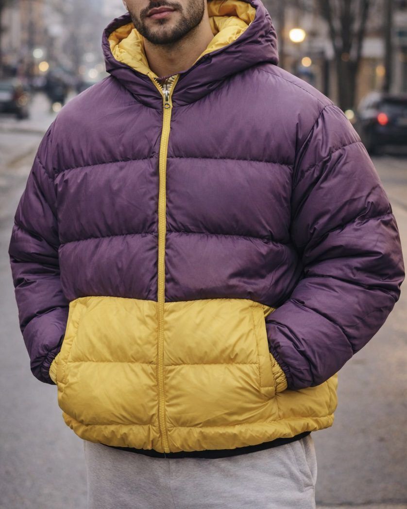 Two-Tone Hooded Puffer Winter Jacket gallery.thumbnail 3