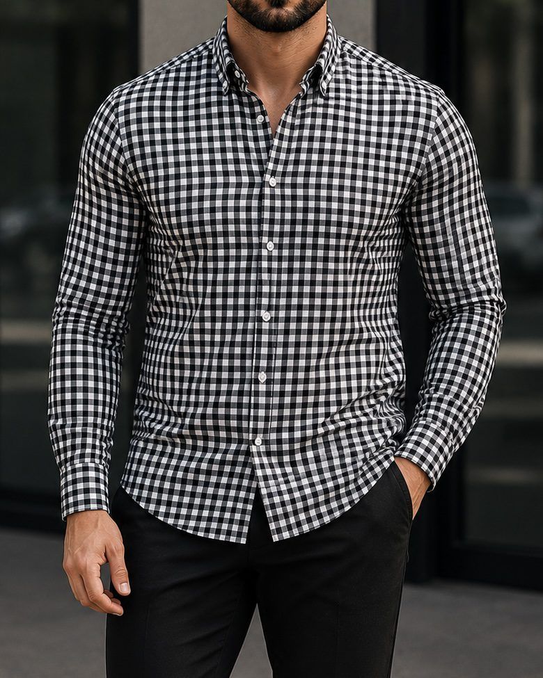 Black Checkered Shirt 1