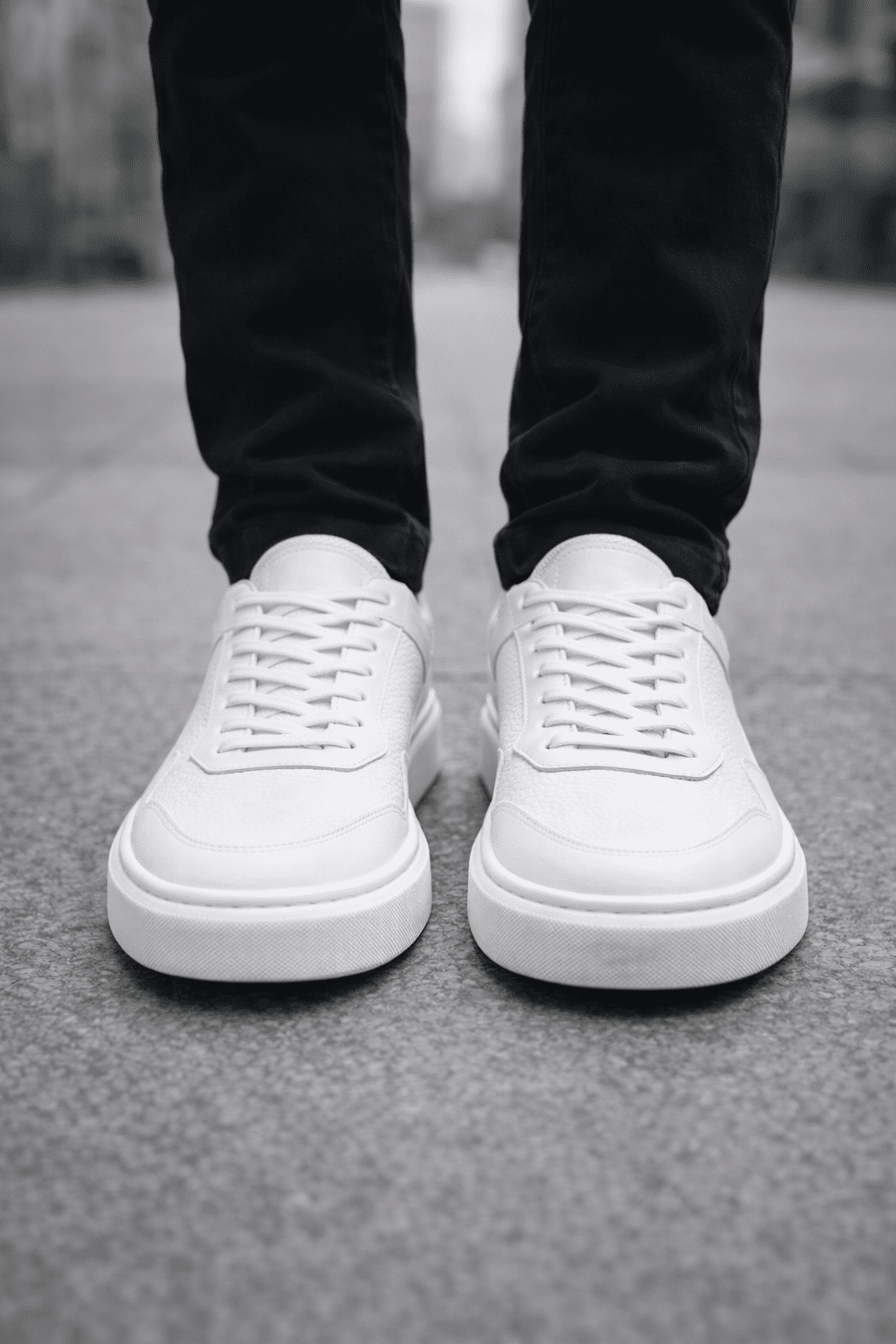 Leather Platform Sneakers – White gallery.thumbnail 2