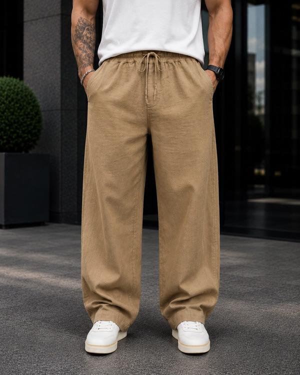 Stone Beige Baggy Pants