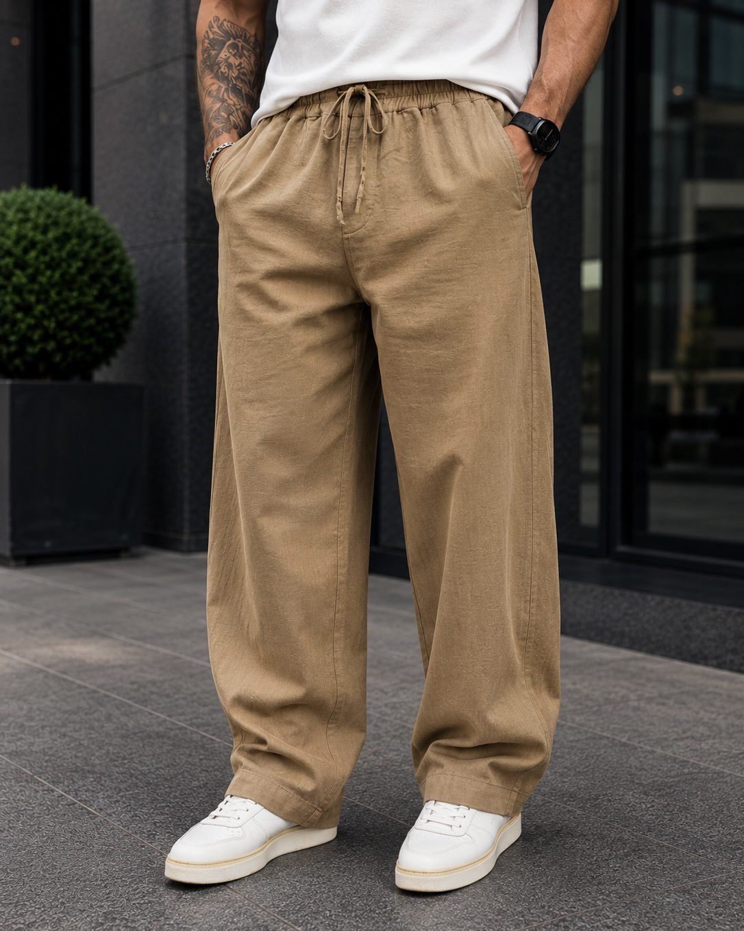 Stone Beige Baggy Pants gallery.thumbnail 2