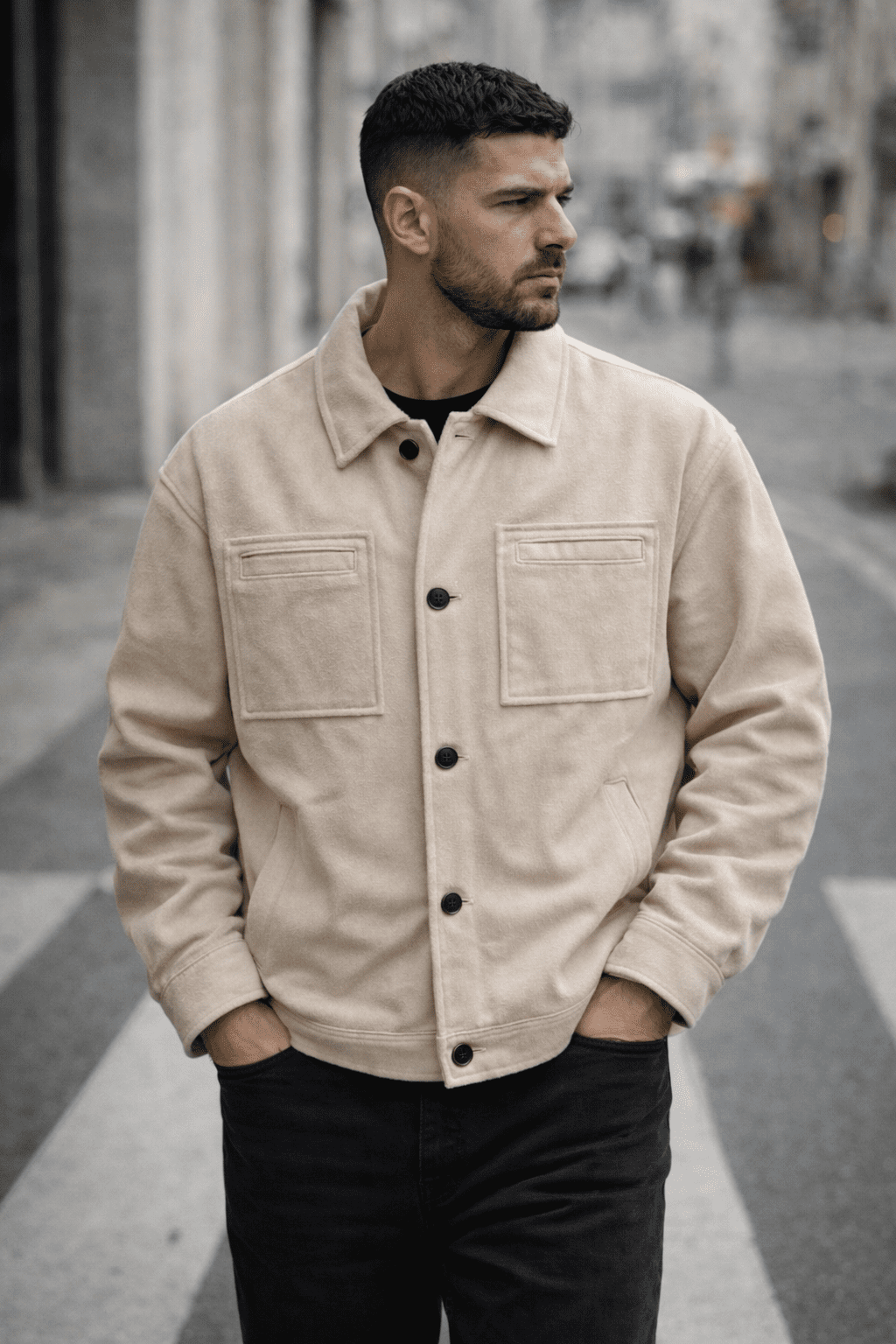 Essential Velour Jacket – Beige gallery.thumbnail 2