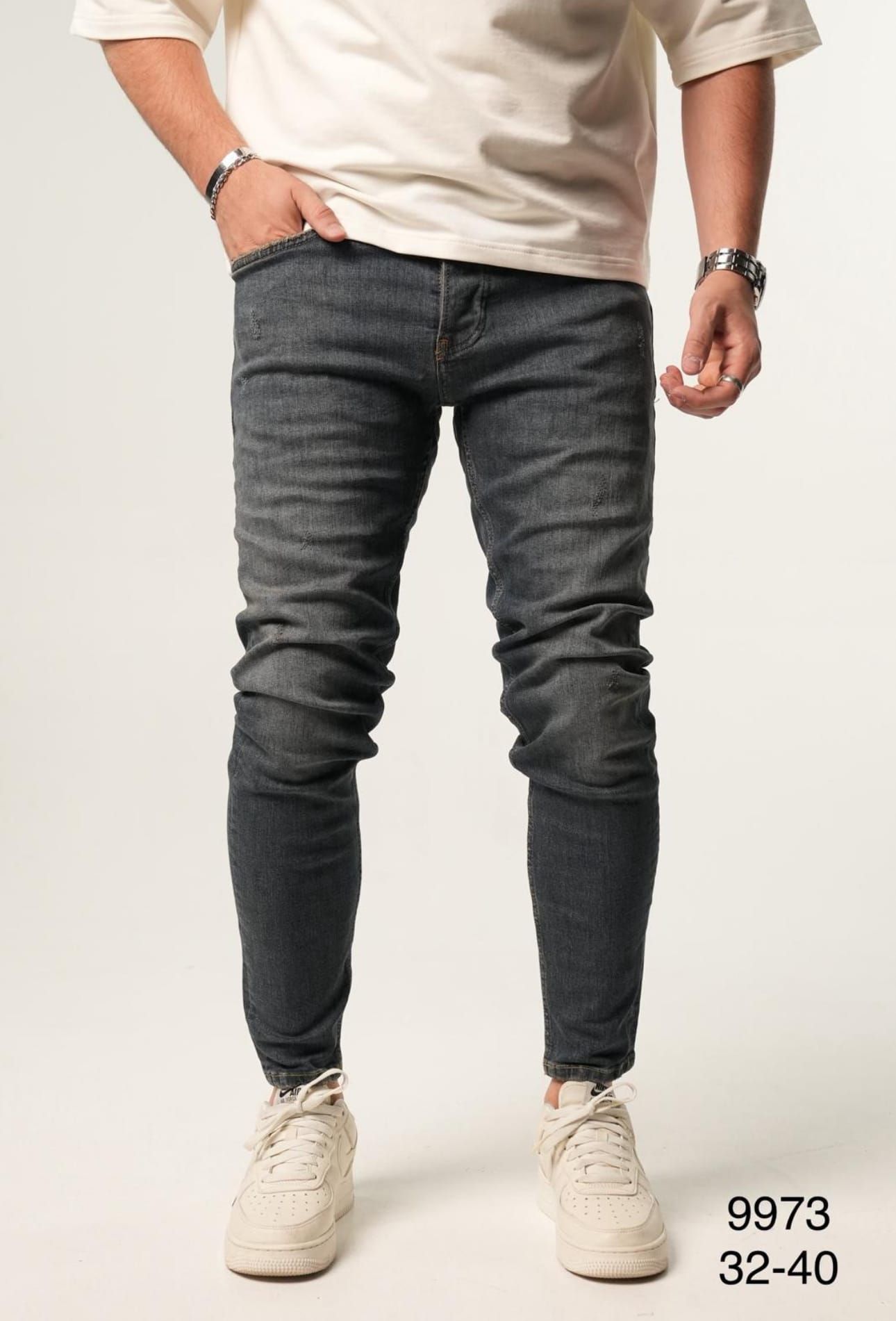 Washed Grey Slim Jeans gallery.thumbnail 1