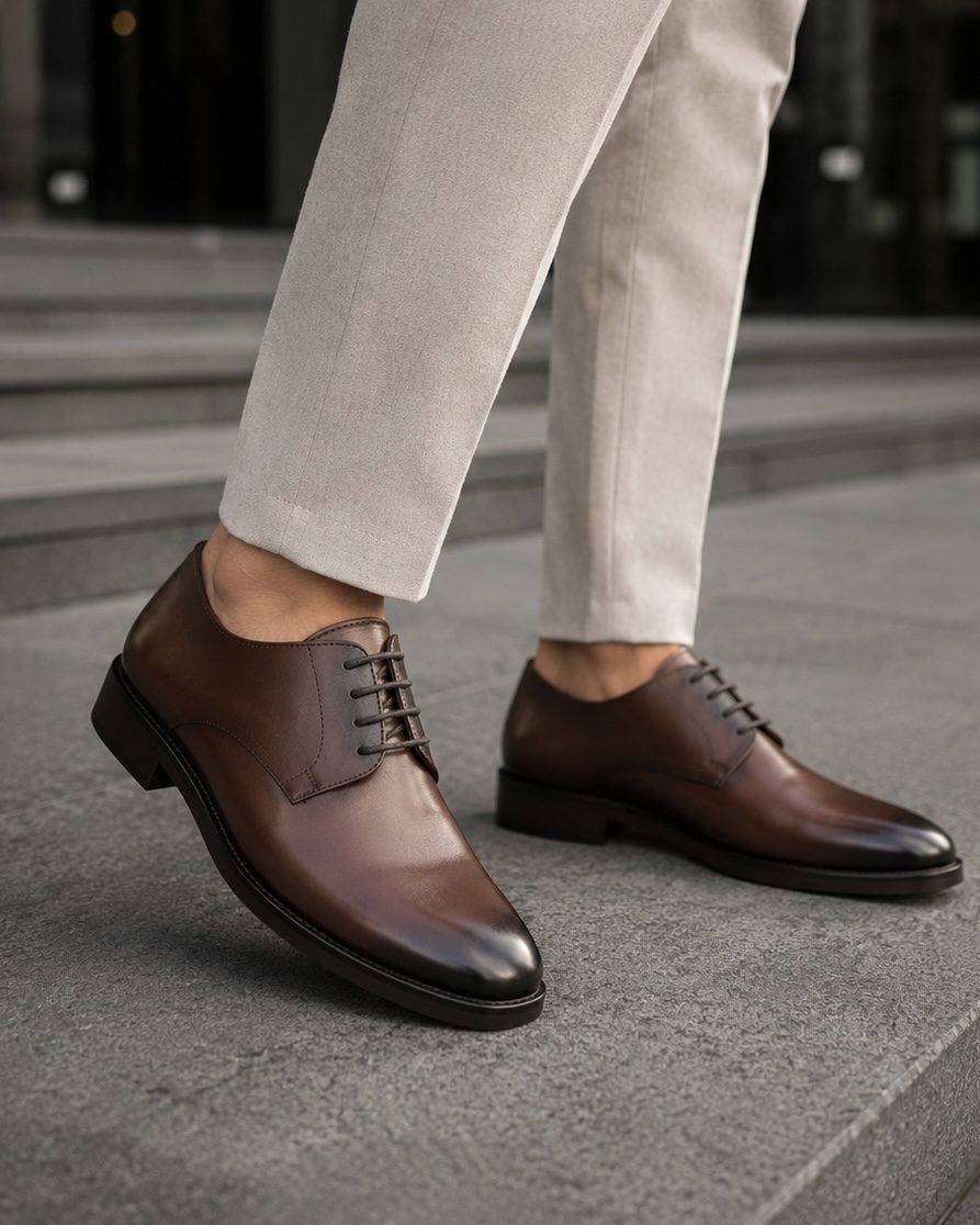 Classic Leather Shoes – Dark Brown 1