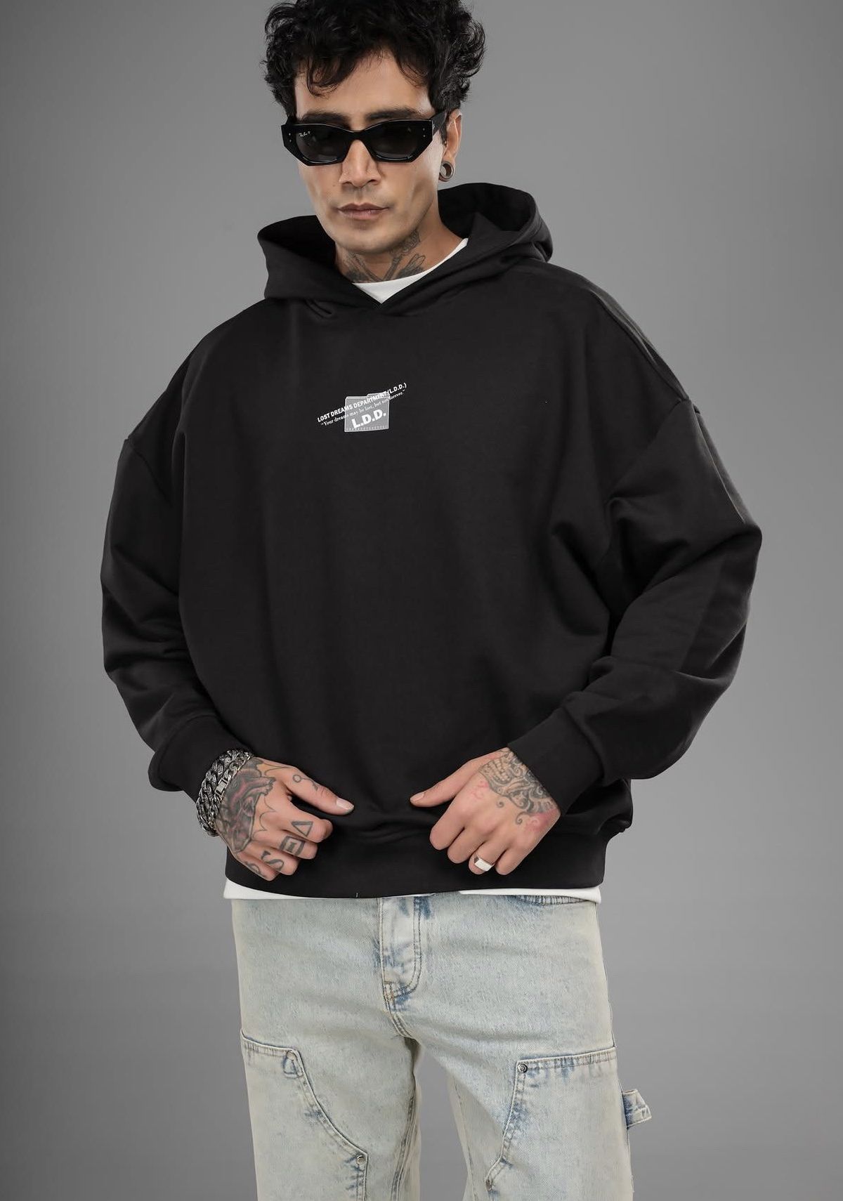 OVERSIZED HOODIE “L.D.D.” – BLACK 1