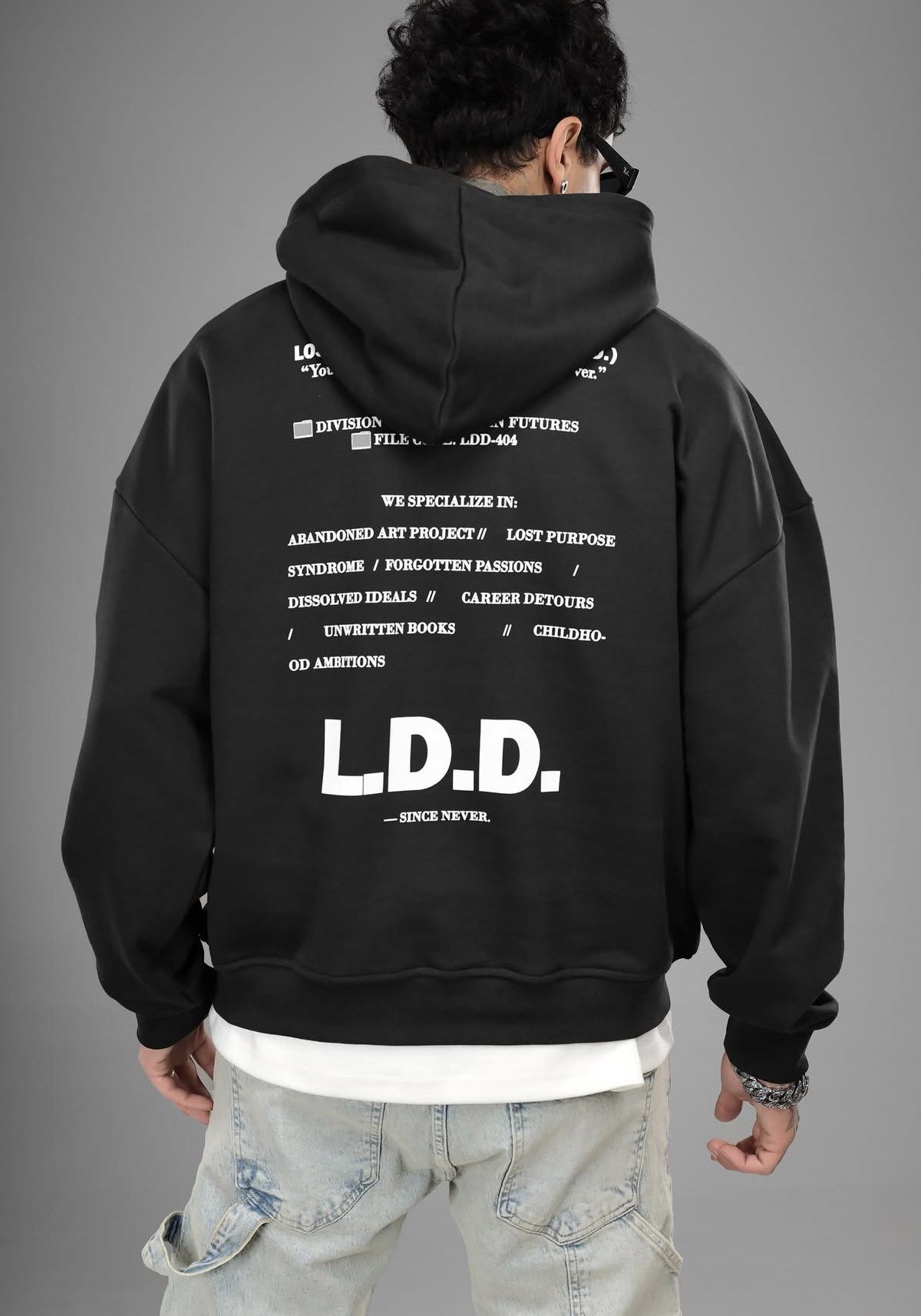 OVERSIZED HOODIE “L.D.D.” – BLACK 2