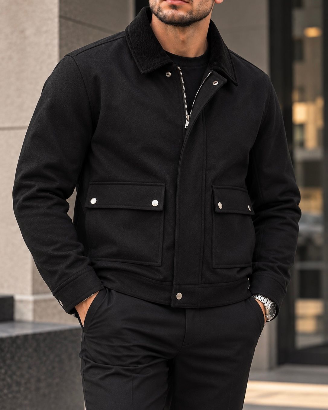 Black Collar Jacket gallery.thumbnail 2
