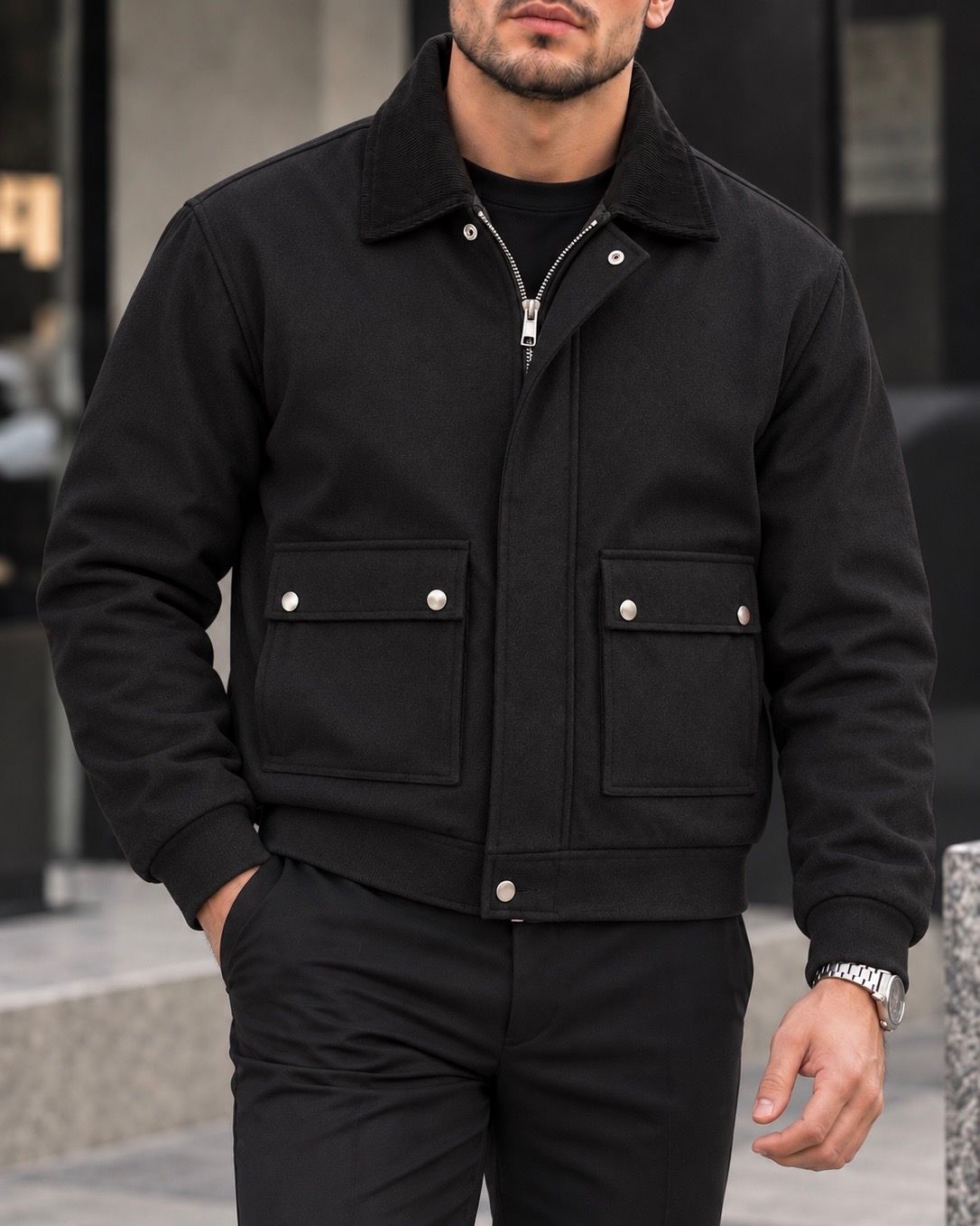 Black Collar Jacket 1