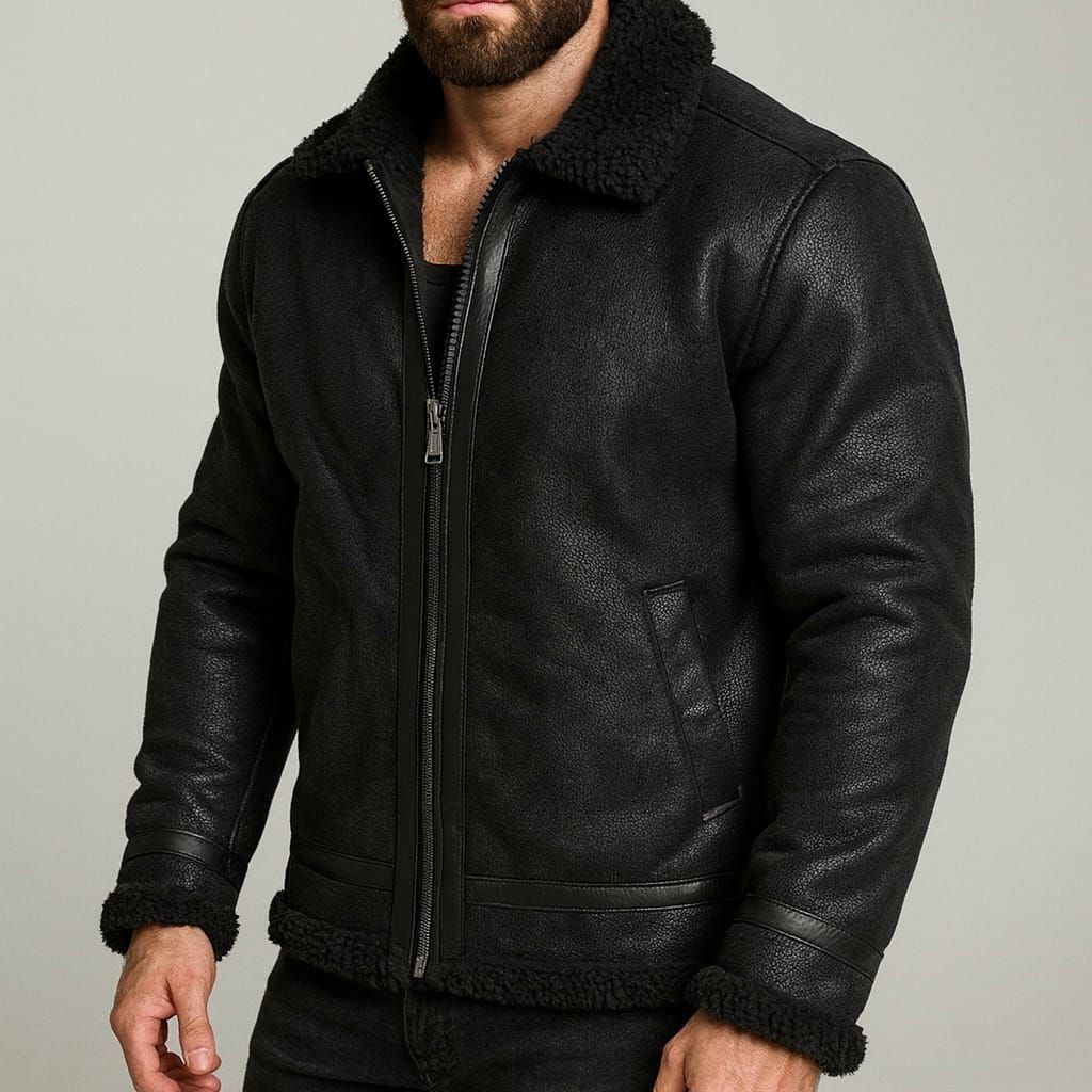Textured Shearling-Lined Jacket gallery.thumbnail 1