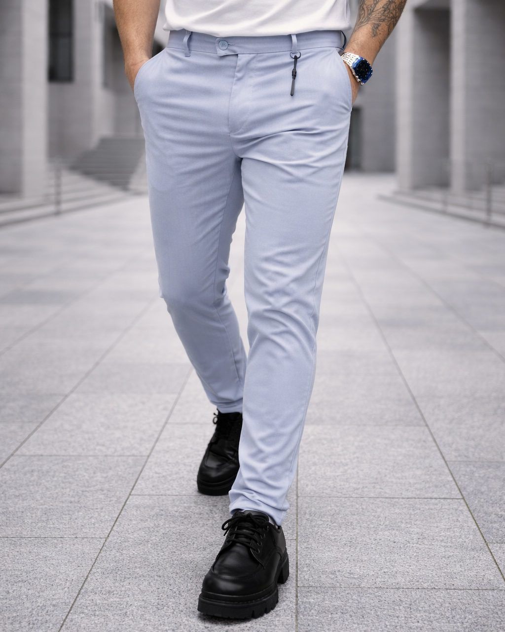 Light Blue Slim Fit Pants gallery.thumbnail 1