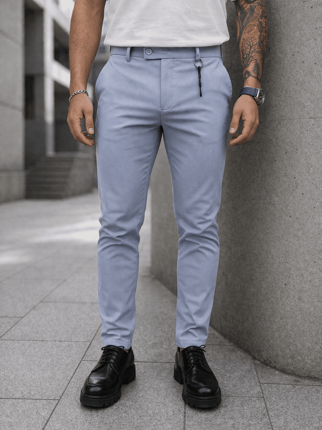 Light Blue Slim Fit Pants gallery.thumbnail 2