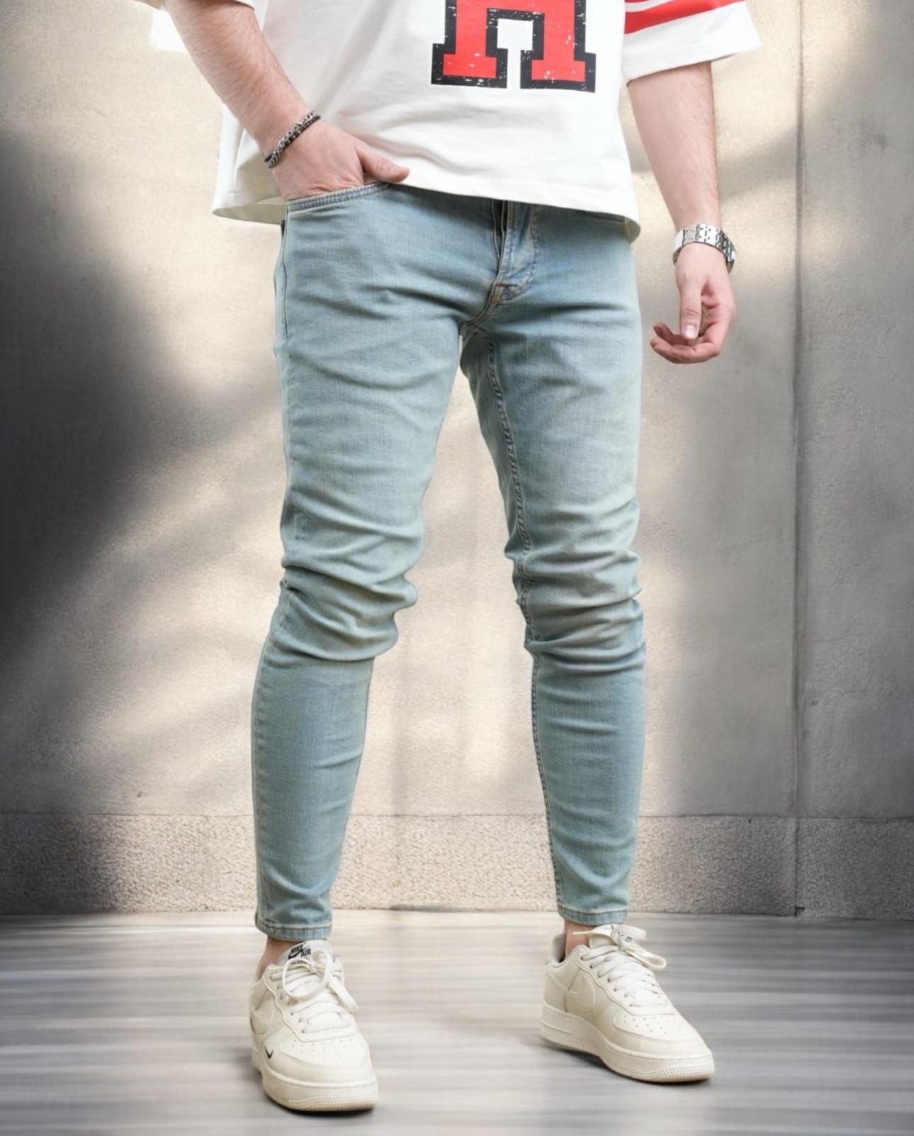 Light Blue Skinny Stretch Jeans gallery.thumbnail 2