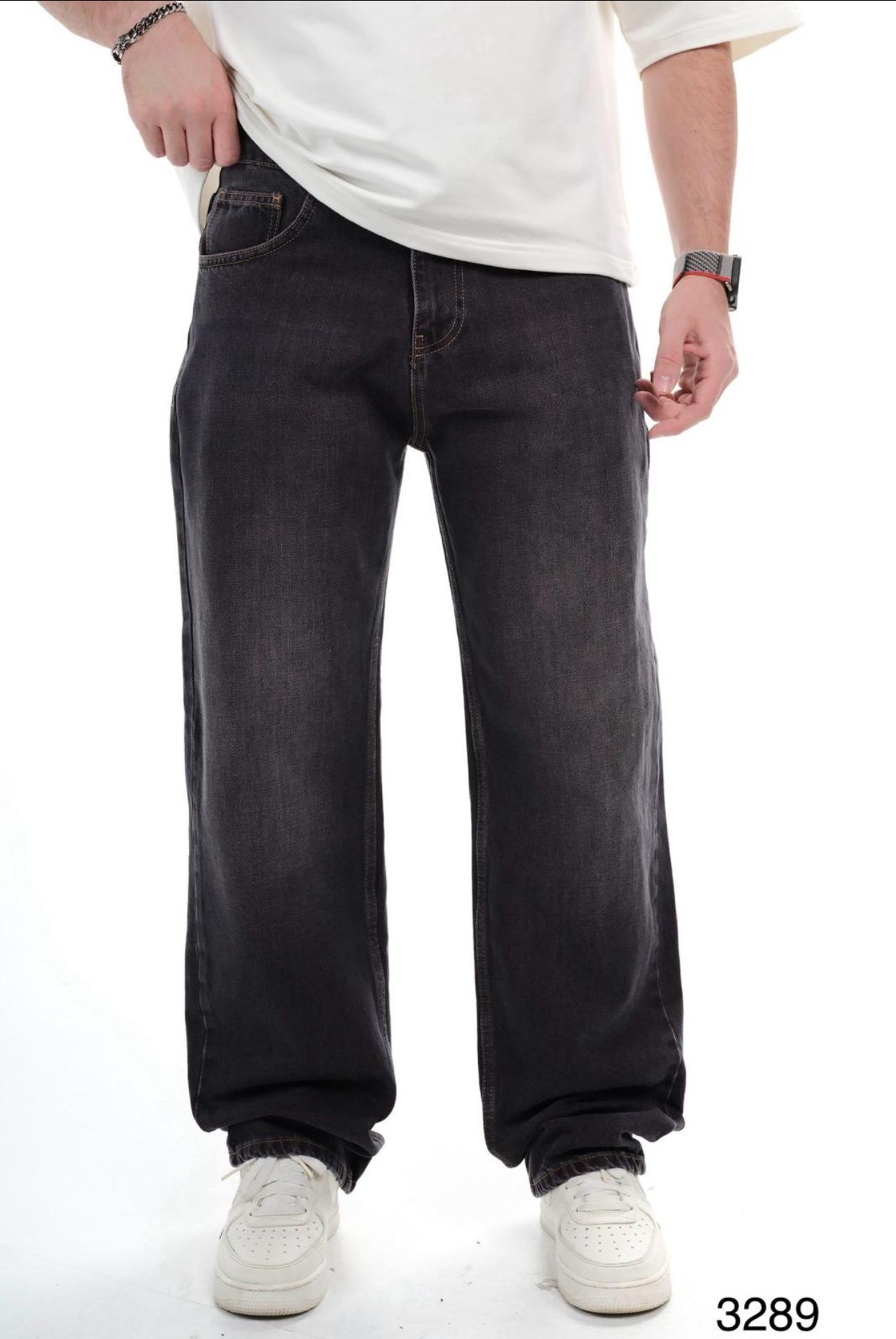 BAGGY WASHED JEANS – DARK CHARCOAL gallery.thumbnail 1