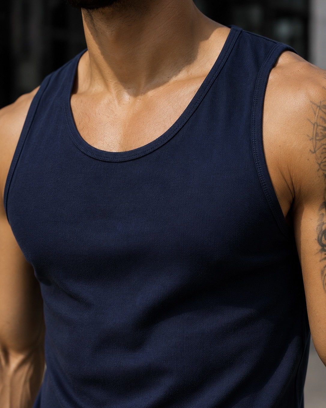 Essential Tank Top - Navy gallery.thumbnail 4