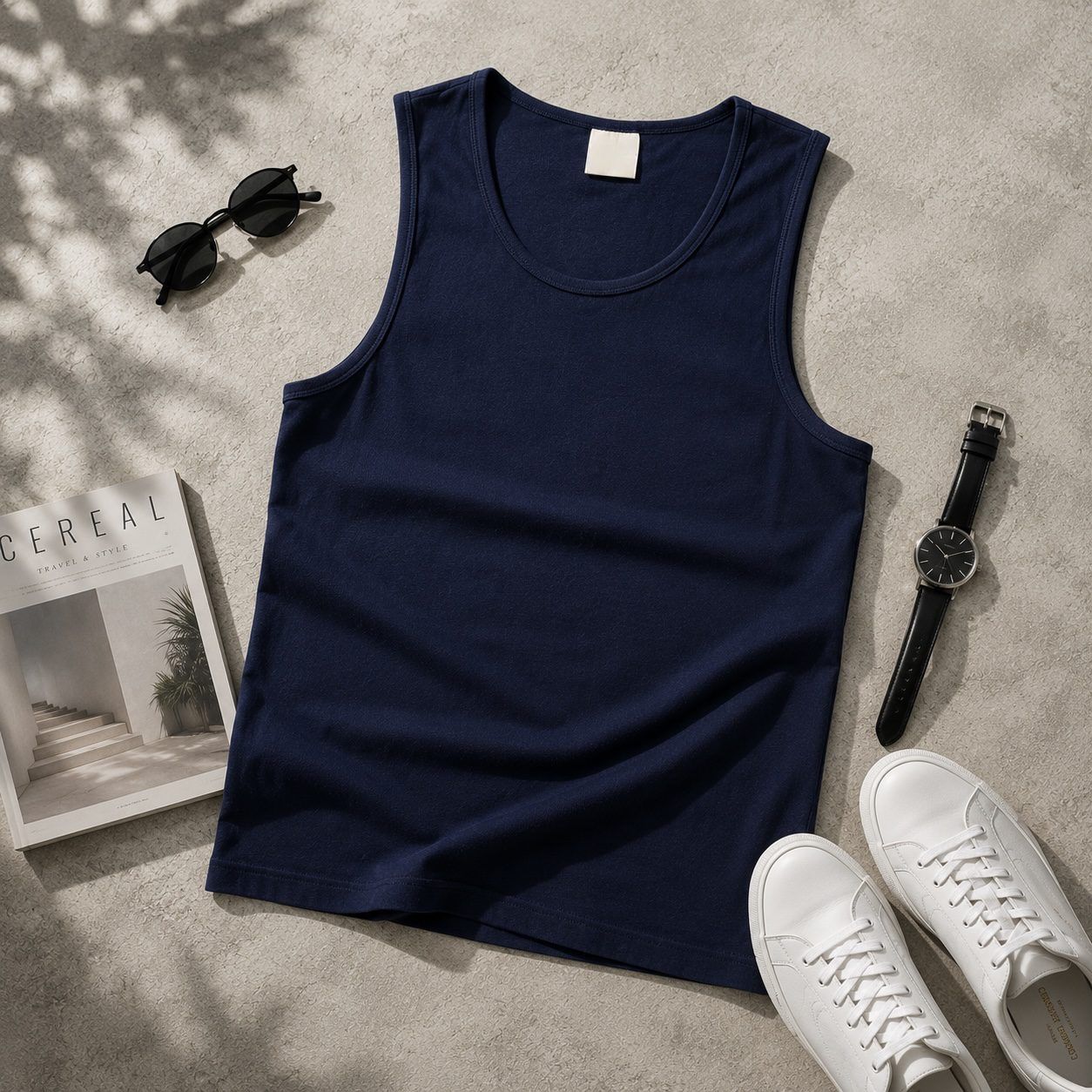 Essential Tank Top - Navy gallery.thumbnail 5