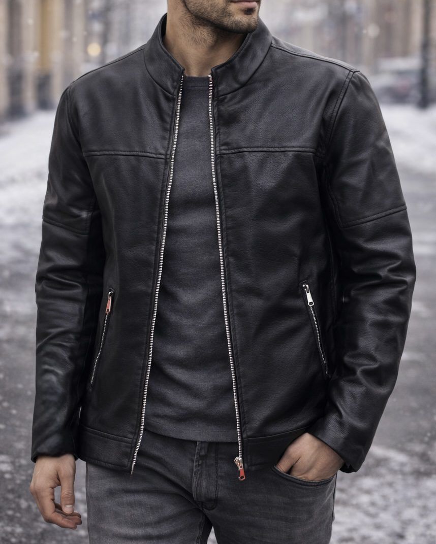 Obsidian Luxe Leather Jacket gallery.thumbnail 1