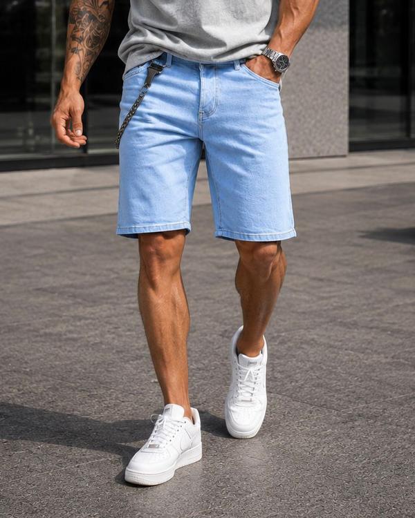 Classic Denim Shorts – Sky Blue