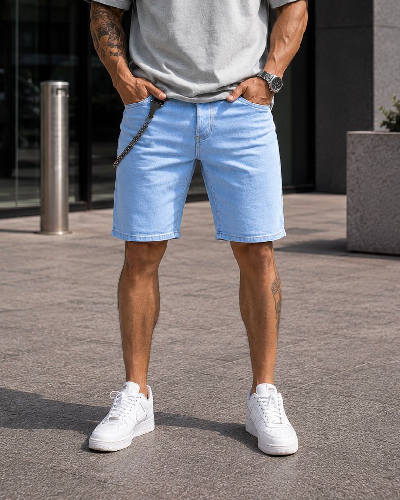Classic Denim Shorts – Sky Blue gallery.thumbnail 2