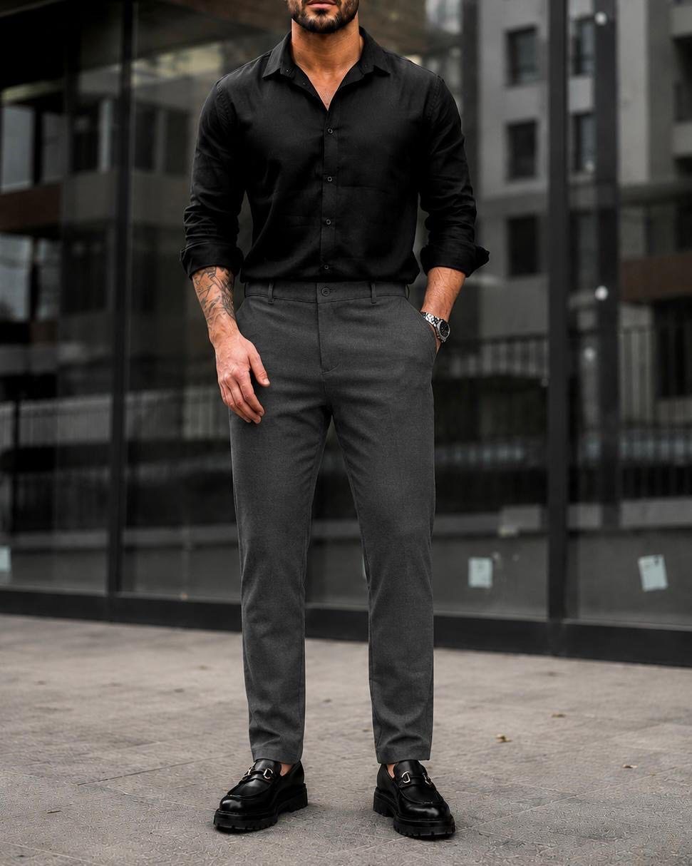 Tailored Essential Trousers – Dark Grey gallery.thumbnail 3