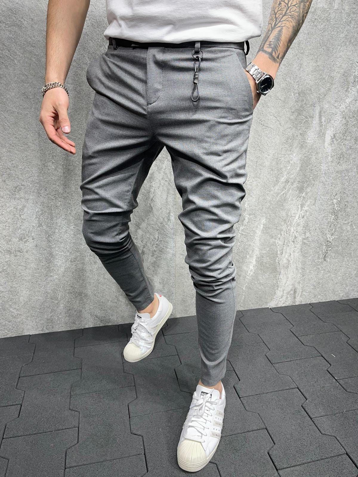 Charcoal Grey Cargo Jogger Pants gallery.thumbnail 1