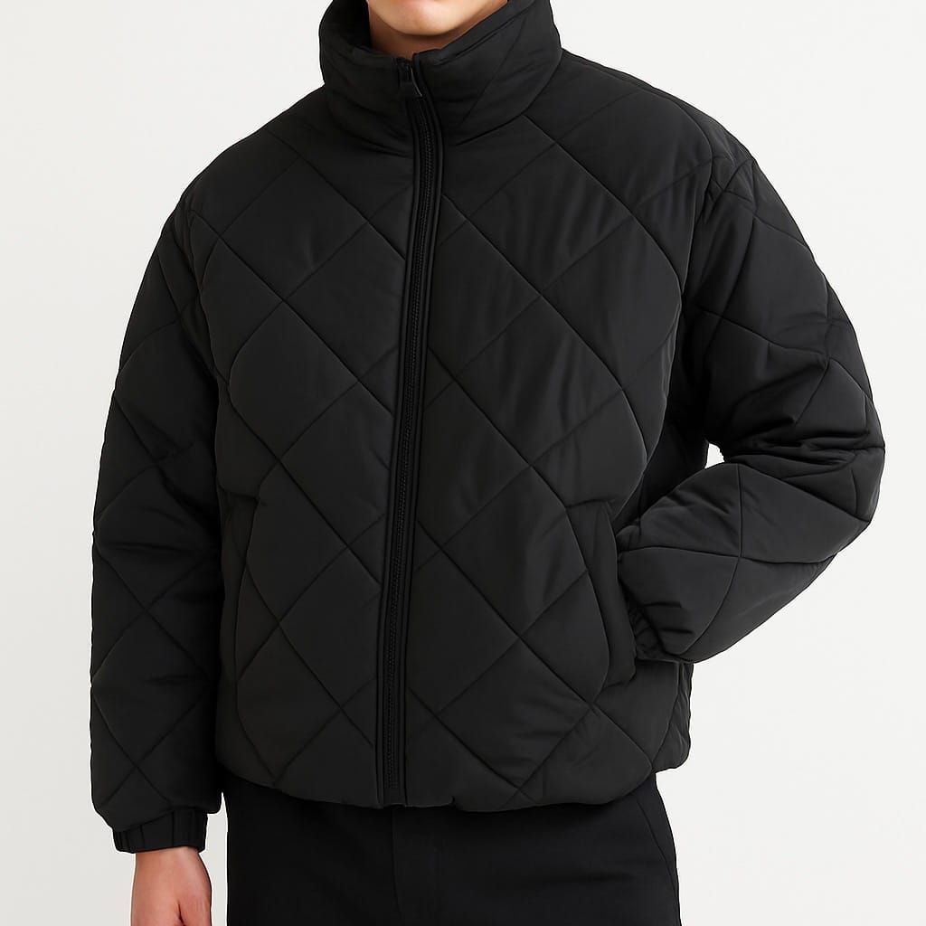 Black Quilted Puffer Jacket gallery.thumbnail 1