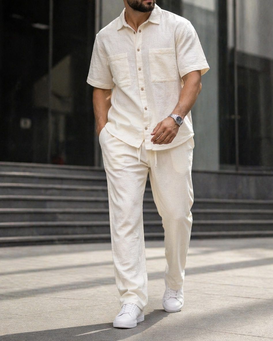 Linen Set – Off White gallery.thumbnail 3