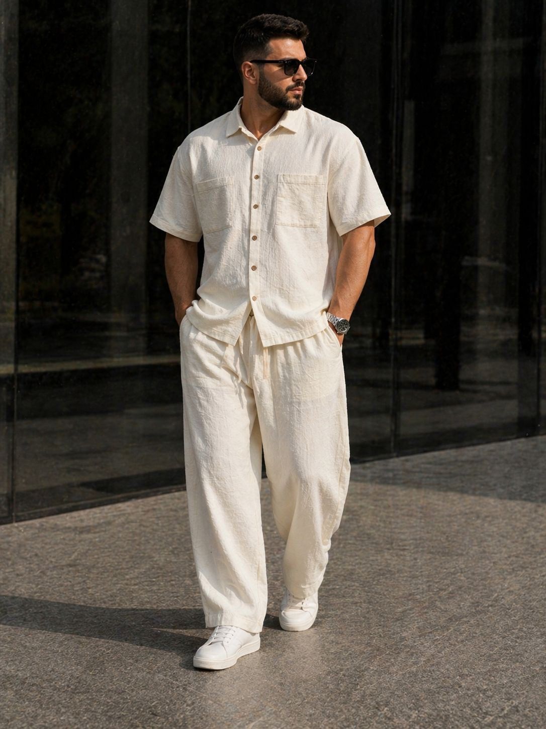Linen Set – Off White gallery.thumbnail 4
