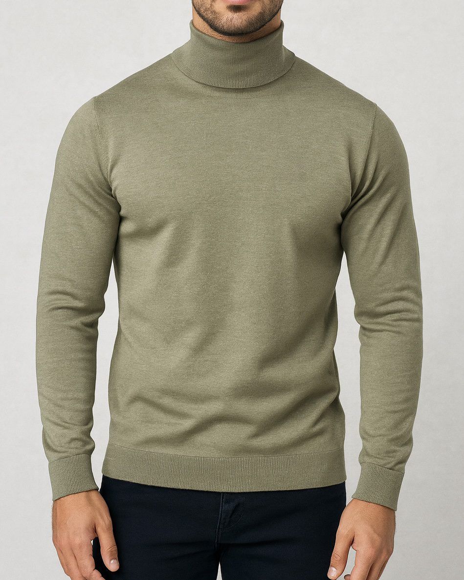 Olive Green Turtleneck – Natural Urban Edition 1