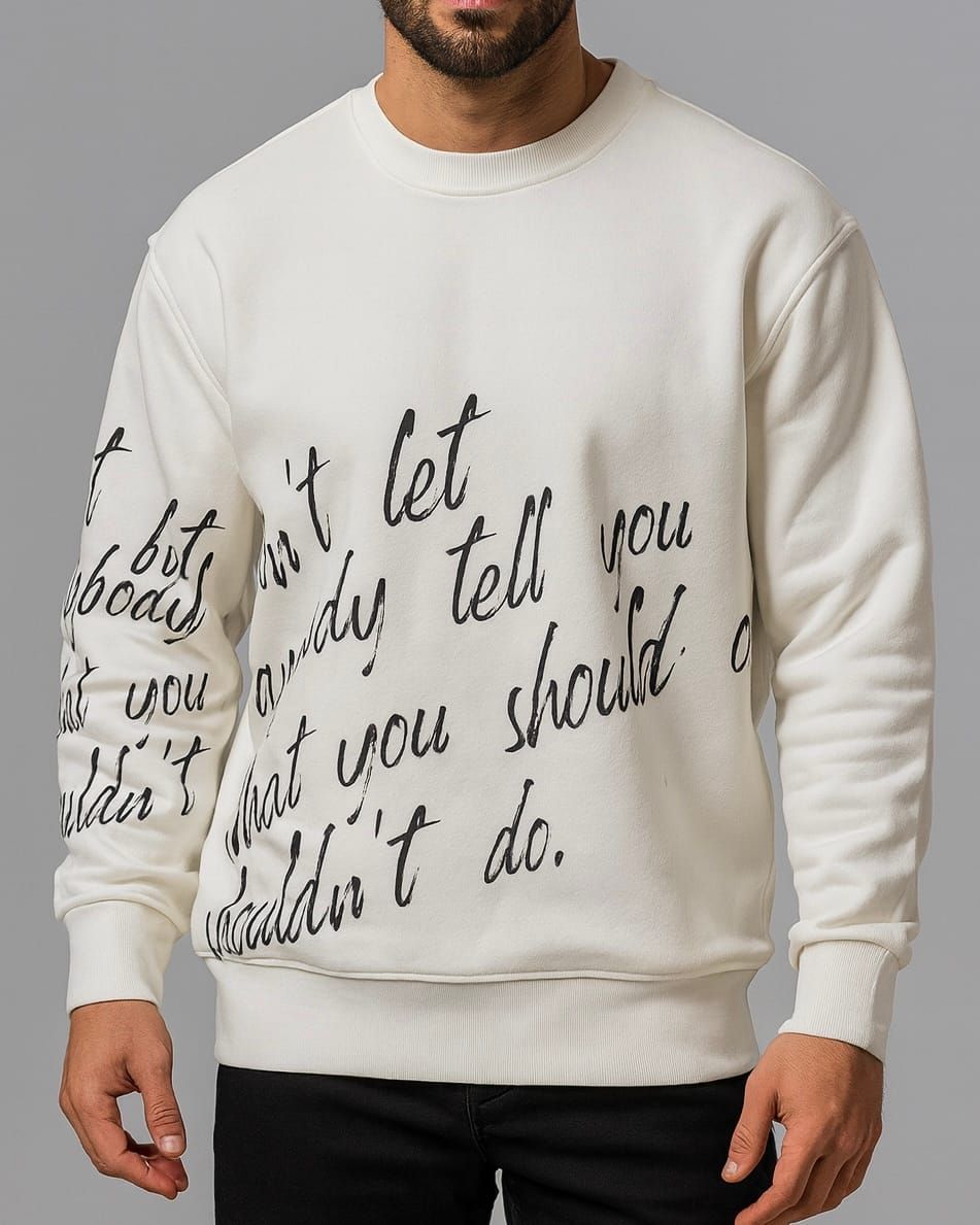 GRAPHIC TEXT SWEATSHIRT – WHITE gallery.thumbnail 1