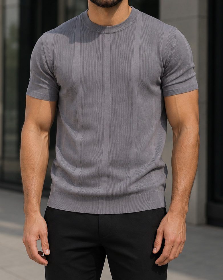 Stone Grey Knit T-Shirt gallery.thumbnail 3